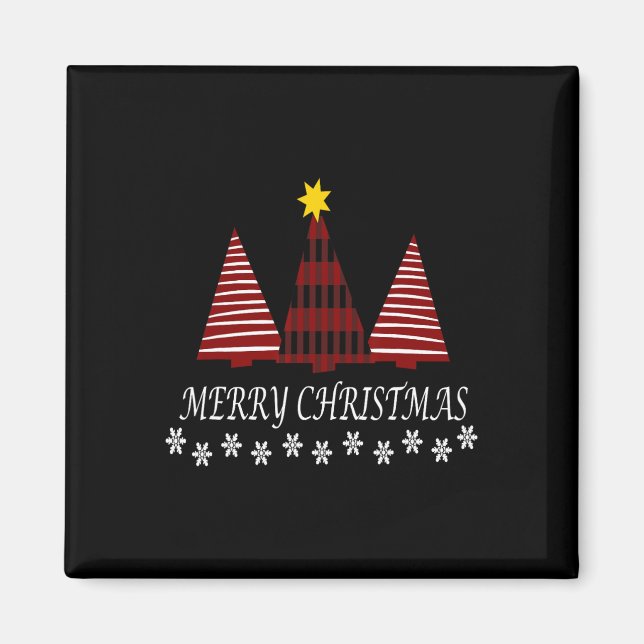 God jul Play Träd Snowflake Julafton Helgdag Magnet (Framsidan)