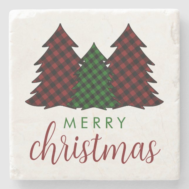 God jul PMönster Julgran Stenunderlägg (Framsidan)