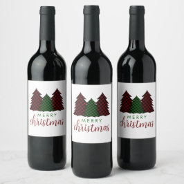 God jul PMönster Julgran Vinflaska Etikett