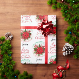 God jul Poinsettia anpassade namn Presentpapper