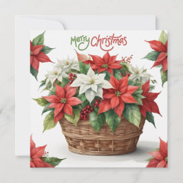 God jul Poinsettia Basket Julkort