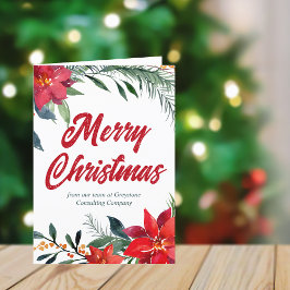 God jul Poinsettia Blommigt Anpassningsbar Corpora Helgkort