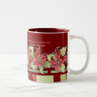 God jul Poinsettia Business Personlig Två-Tonad Mugg