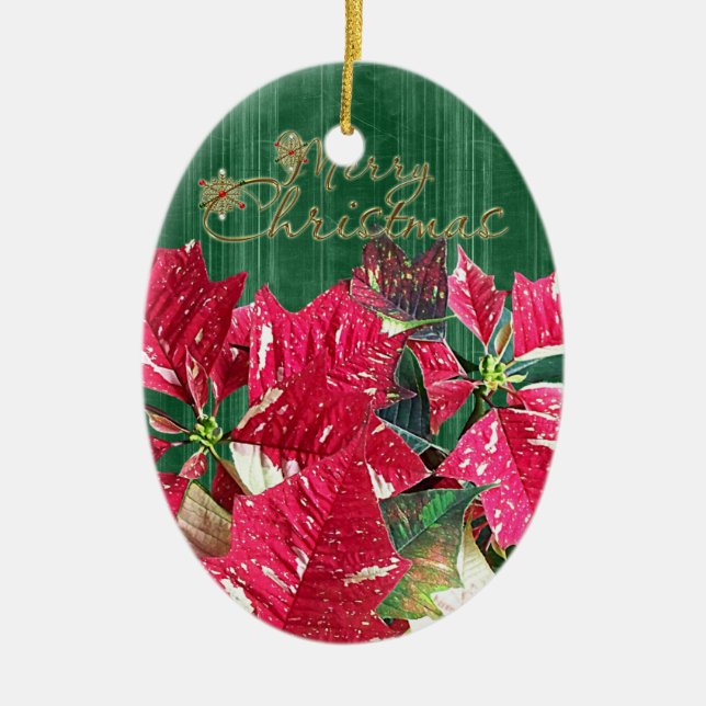 God jul Poinsettia Ceramic Ornament (Framsidan)