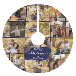 God jul Poinsettia Family Photo Collage Julgransmatta Borstad Polyester