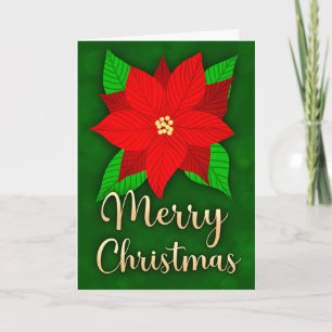 God jul Poinsettia Hälsning Helgdag Kort