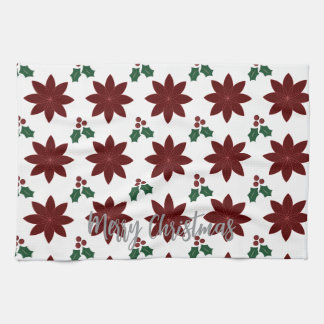 God Jul Poinsettia -  Kökshandduk