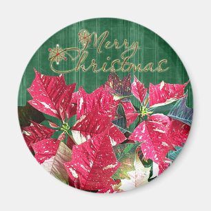 God jul Poinsettia Magnet