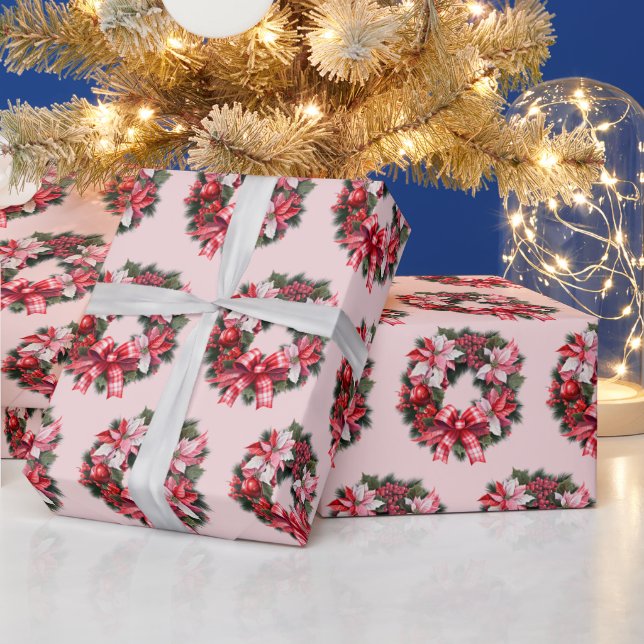 God jul, Poinsettia och Berries, Rosa av andedräkt Presentpapper (Helgdagar)