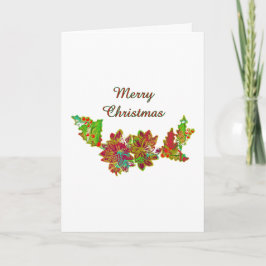 God Jul Poinsettia och Jullycka Kort