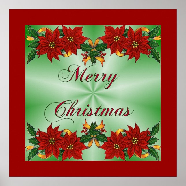 God jul Poinsettia Poster (Framsidan)