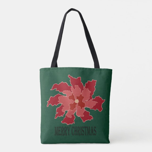God Jul Poinsettia Tygkasse (Baksida)
