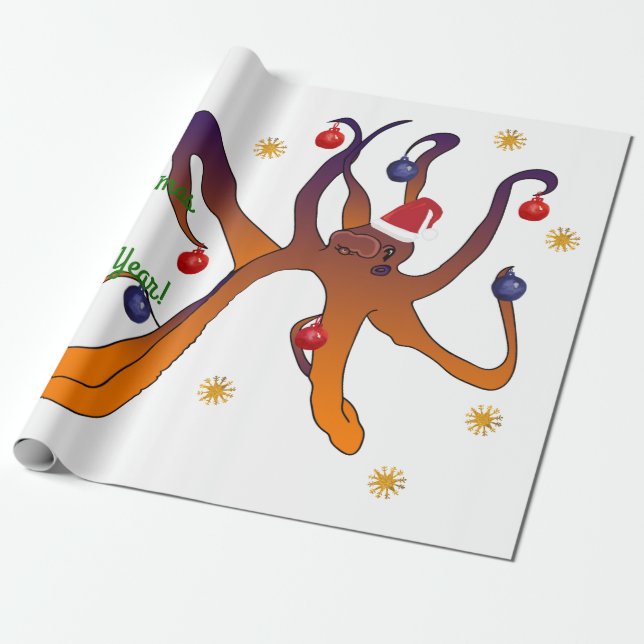 God jul Poinsettia WAN Presentpapper (Utrullad)