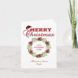 God jul Poinsettia Wandeans Monogram Kort