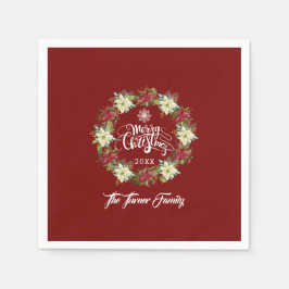 God jul Poinsettia Wandeans Monogram Pappersservett