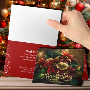 God jul Poinsettias Business Tack Kort