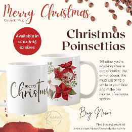 God jul Poinsettias Ceramic Mugg