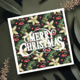 God jul Poinsettias Helgdag Pappersservett