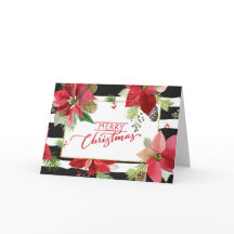 God jul Poinsettias, svarta Rand-kort