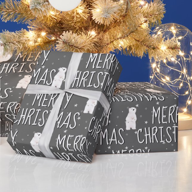 God jul Polar Bärg på stjärnor Presentpapper (Helgdagar)