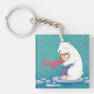 God jul: Polar Bear & Child Illustration