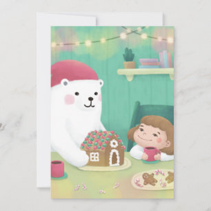 God jul: Polar Bear & Child Julkort