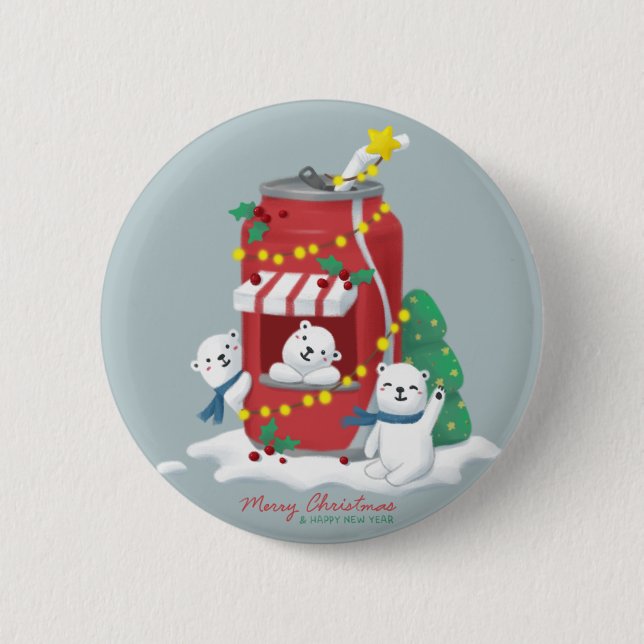 God jul: Polar Bear & Soda Can Knapp (Framsida)