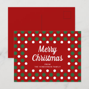 God jul Polka dots Red Vykort