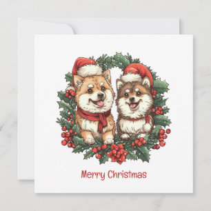 God jul Pommern Hundar Mistletoe Wandee Julkort