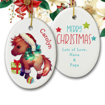 God jul Pony Kids Ceramic Ornament