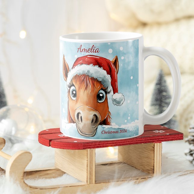 God jul Pony Personlig jul Mugg (Sweet Christmas Pony Personalized Christmas Mug)