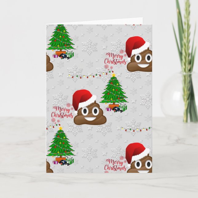 god jul poo emoji helgkort (Framsida)