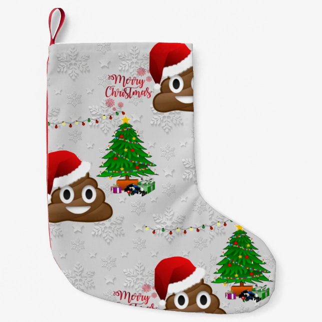 god jul poo emoji-lagring liten julstrumpa (Framsidan)