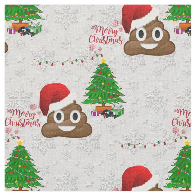 god jul poo emoji-struktur tyg (Närbild)
