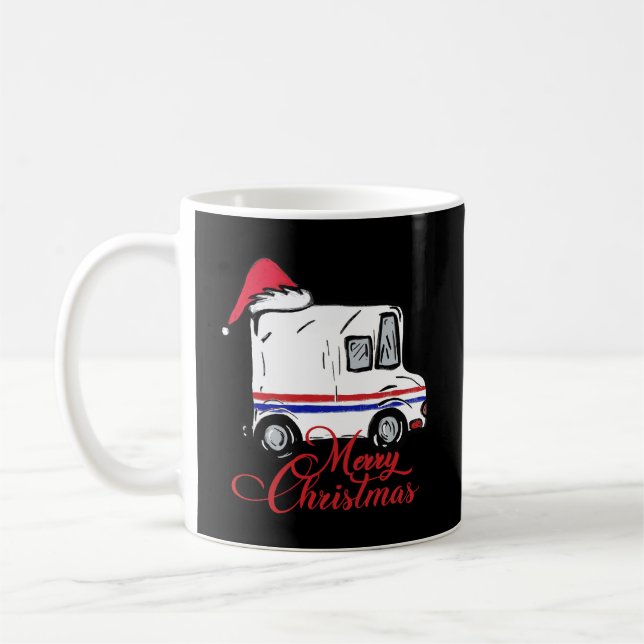 God jul Postal Lastbil Mail Carrier Gift San Kaffemugg (Vänster)