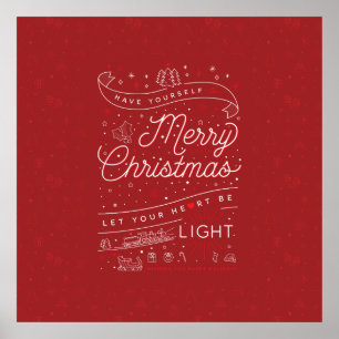 God jul, Poster 24x24 / röd