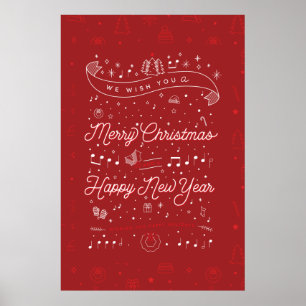 God jul Poster 24x36 / Svart