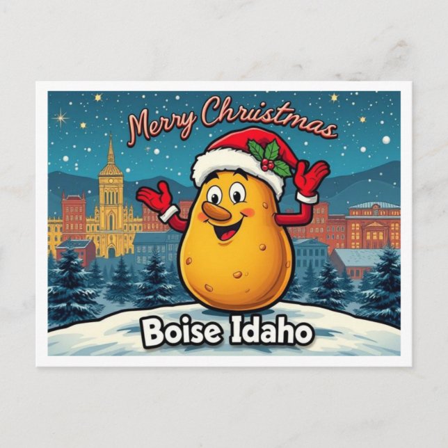 God Jul Potatis Boise Idaho  Helg Vykort (Framsida)