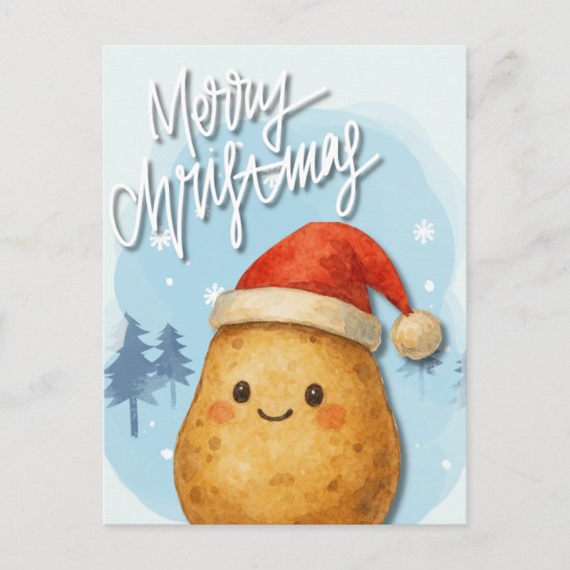 God Jul Potatis Helg Vykort (Framsida)