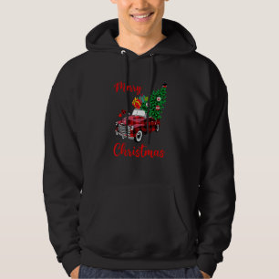 God jul Pput Red Lastbil Julafton Träd Manar Wome Hoodie