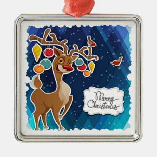 God jul Prancing Reindeer Julgransprydnad Metall