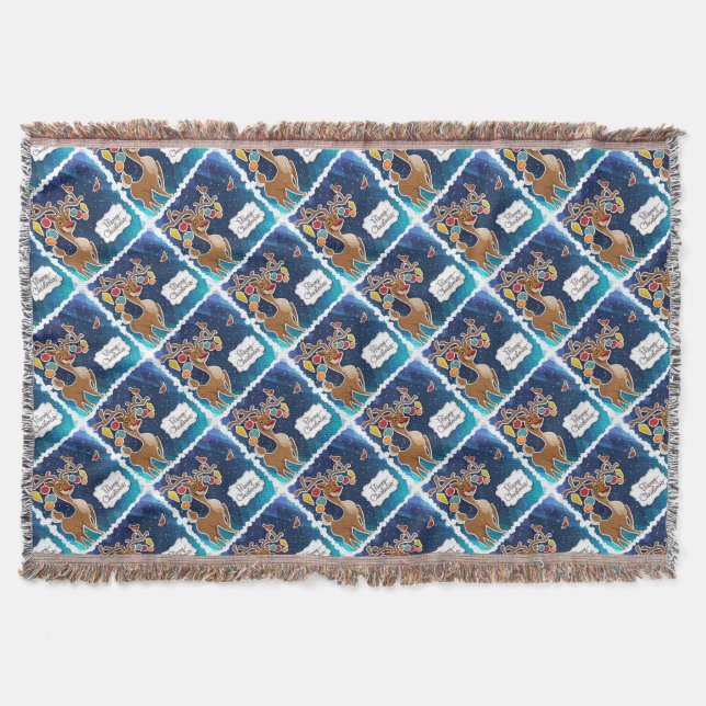 God jul Prancing Reindeer Mysfilt (Framsidan)