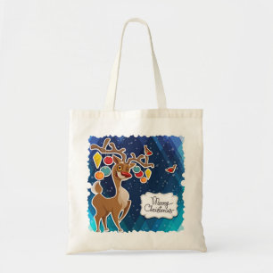 God jul Prancing Reindeer Tygkasse