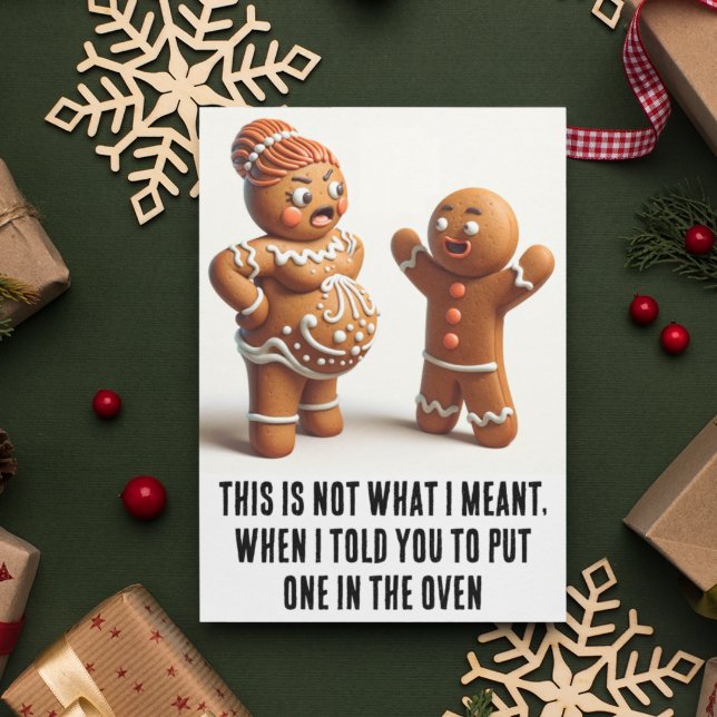 God jul: Pregnant Gingertea Cookie Kort (Skapare uppladdad)
