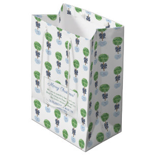 God jul Preppy Boxwood Topiary Blue Grönt