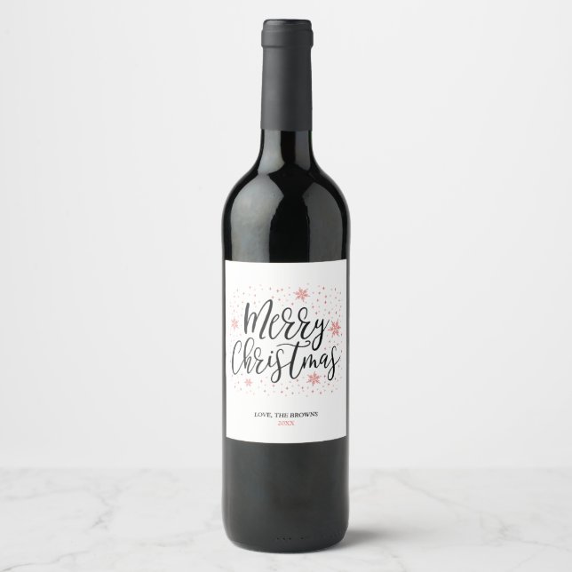 God Jul | Presentgåva Anpassade Vin Etiketter (Framsida)