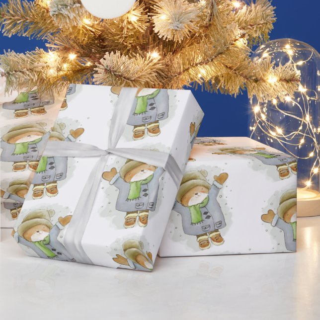 God jul presentinskatte katts kattunge vinter  presentpapper (Helgdagar)