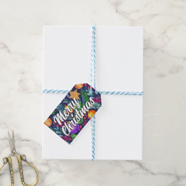 God jul presentmärkre presentetikett (Med Snöre)