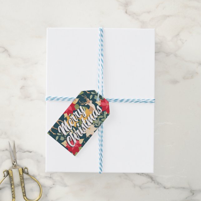 God jul presentmärkre presentetikett (Med Snöre)