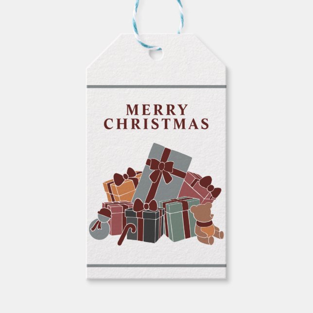 GOD JUL, presentpaket - Gift-Märkre Presentetikett (Framsidan)